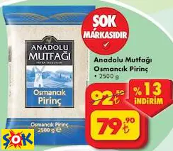 ANADOLU MUTFAĞI OSMANCIK PİRİNÇ 2500 G